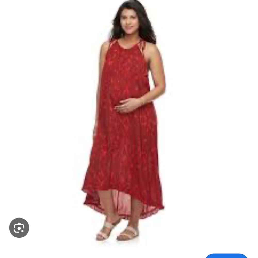 A.Glow Maternity Red Floral Maxi Dress
